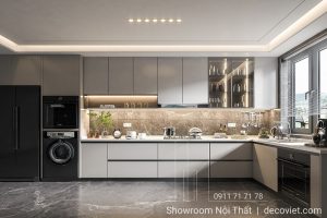 Tủ Bếp Gỗ Chữ L 1161T