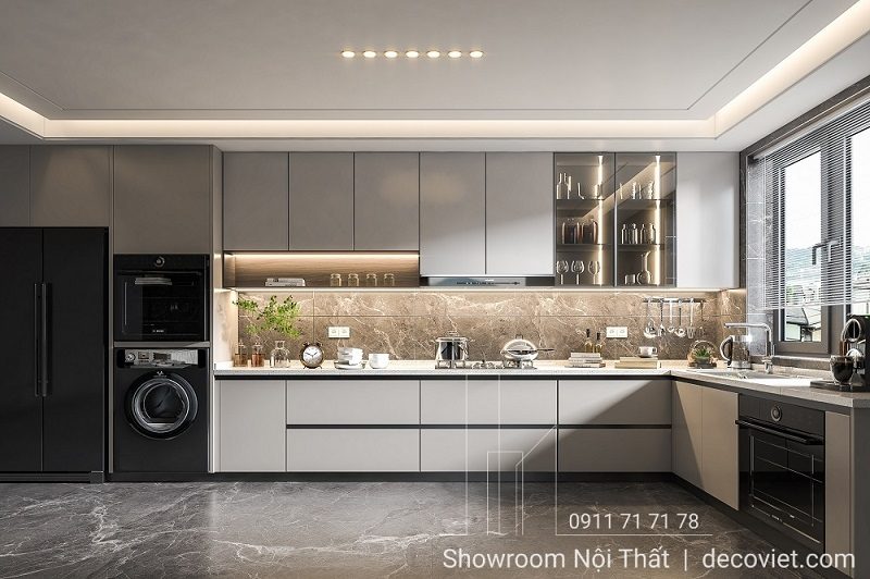 Tủ Bếp Gỗ Chữ L 1161T