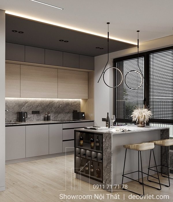 Tủ Bếp Gỗ Giá Rẻ 1157T