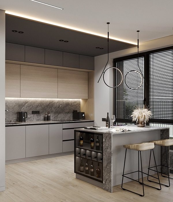 Tủ Bếp Gỗ Giá Rẻ 1157T