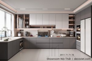 Tủ Bếp Gỗ Hiện Đại 1123T