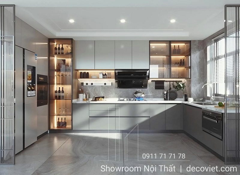Tủ Bếp Gỗ Hiện Đại 1125T