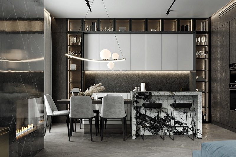 Tủ Bếp Gỗ Sang Trọng 1146T