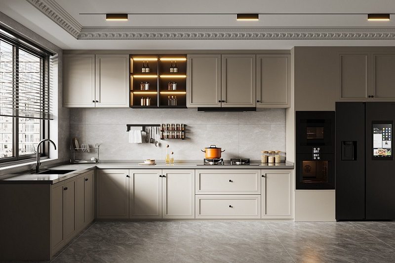 Tủ Bếp Gỗ Tân Cổ Điển 1162T