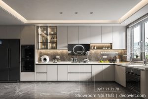 Tủ Bếp Góc Chữ L Cao Cấp 1163T
